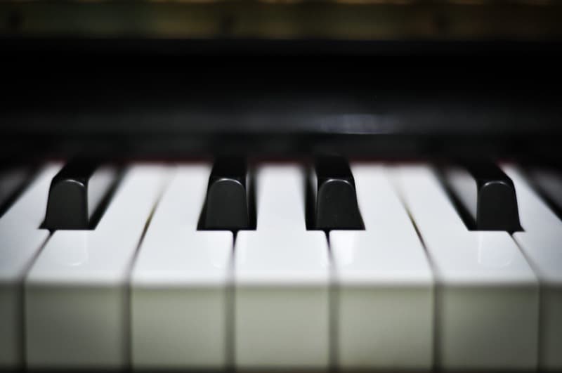 A close-up of piano keys